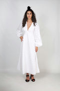 Vestido largo tela calada blanco