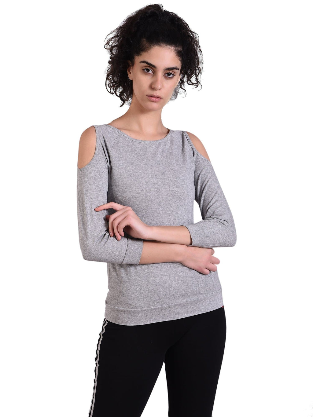 Camiseta de yoga Sukhasana gris