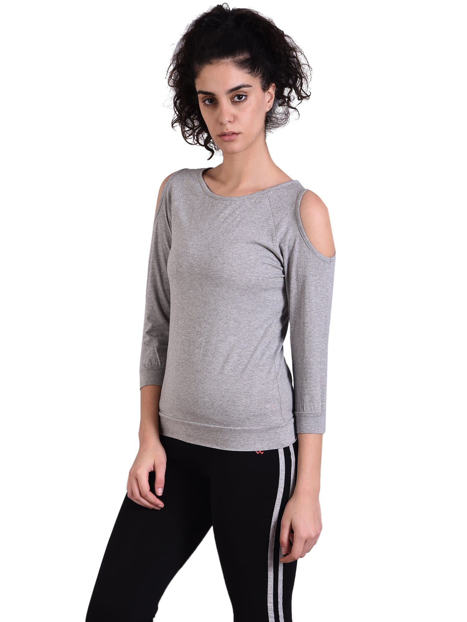 Camiseta de yoga Sukhasana gris
