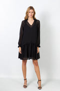 vestido estilo camisola con volante negro