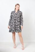 Tiered peasant dress - Black and white