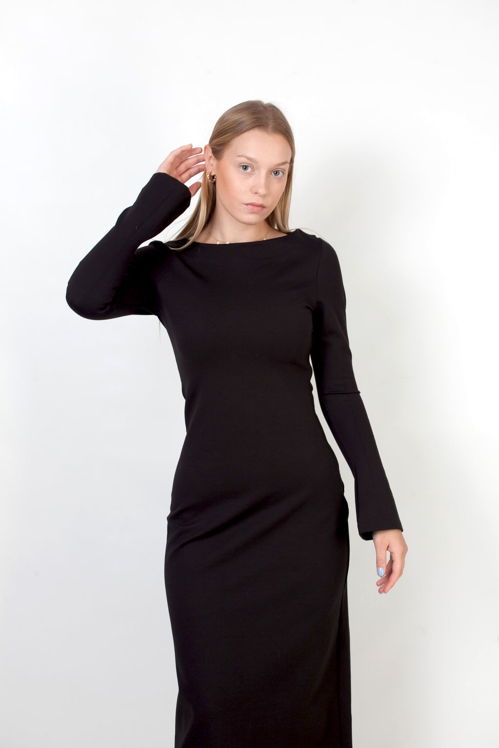 Vestido Maxi del ajuste Slim - Negro