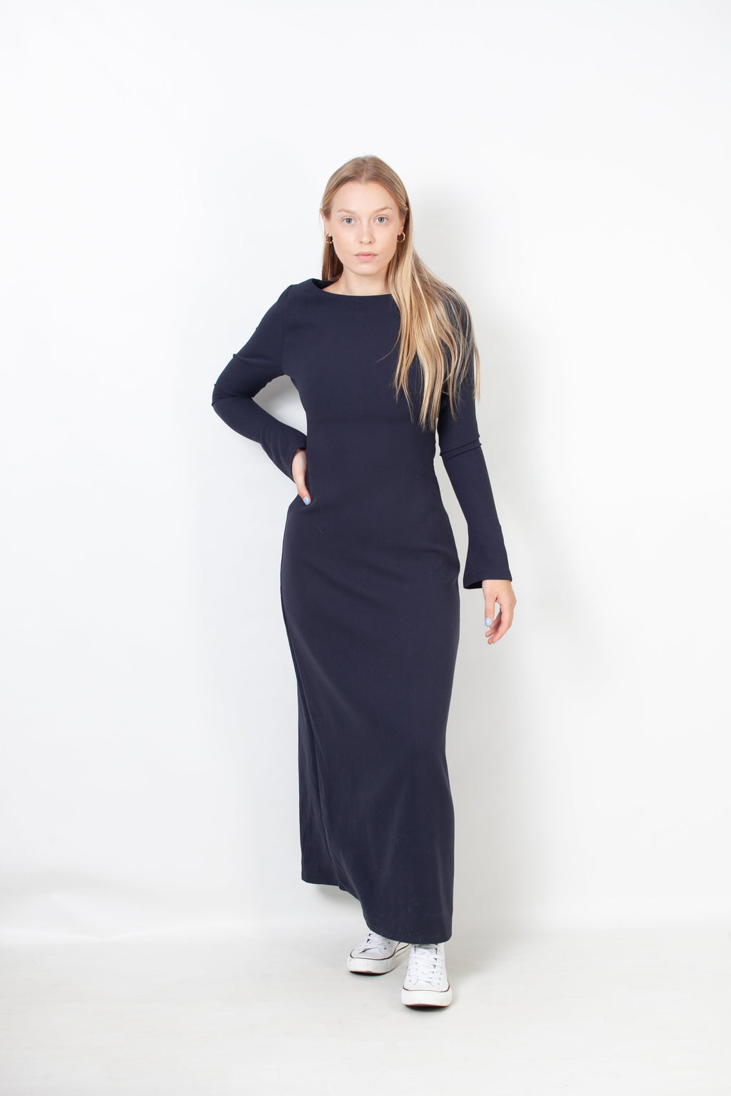 Vestido Maxi del ajuste Slim - Navy