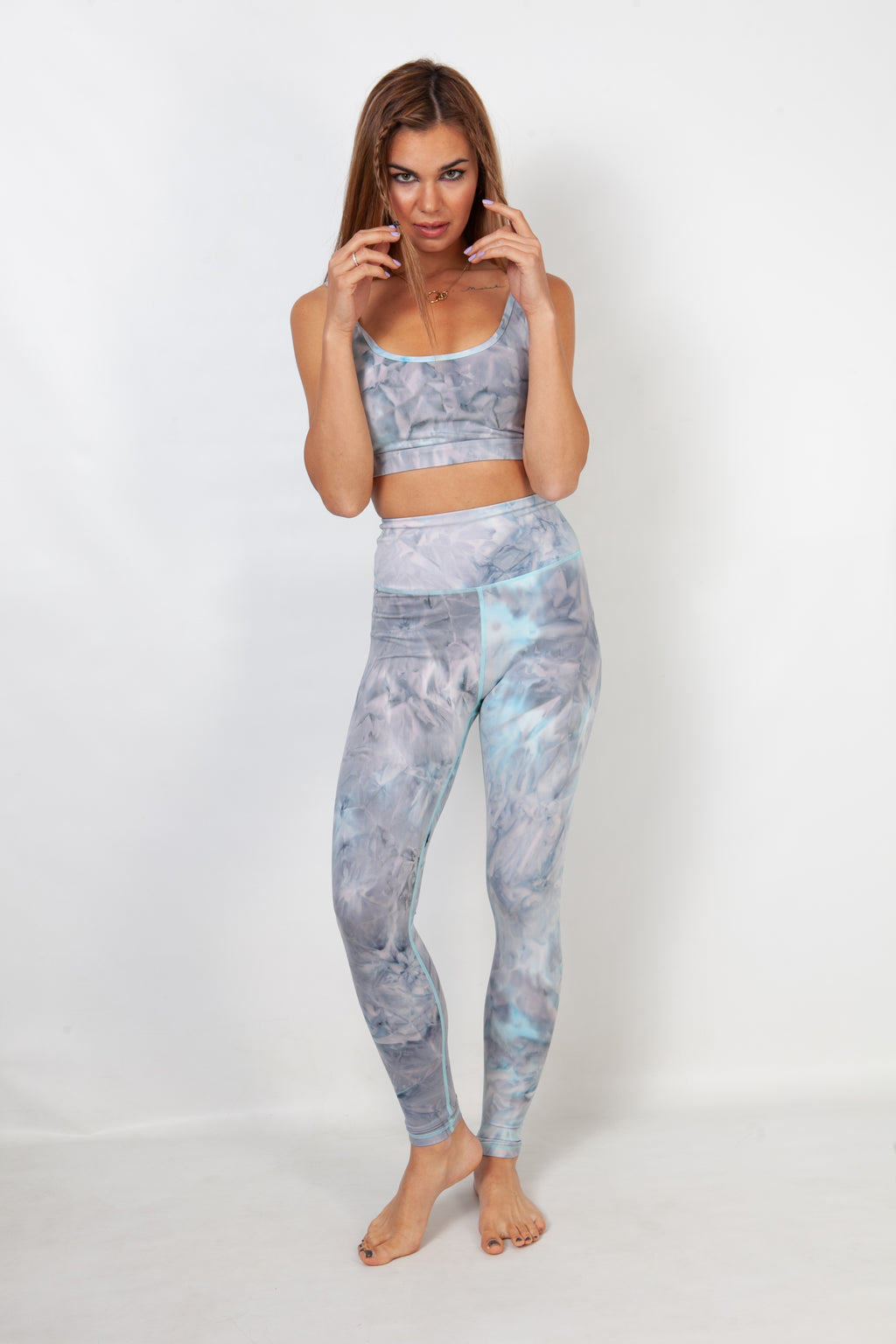 Leggings tie-dye - nube azul