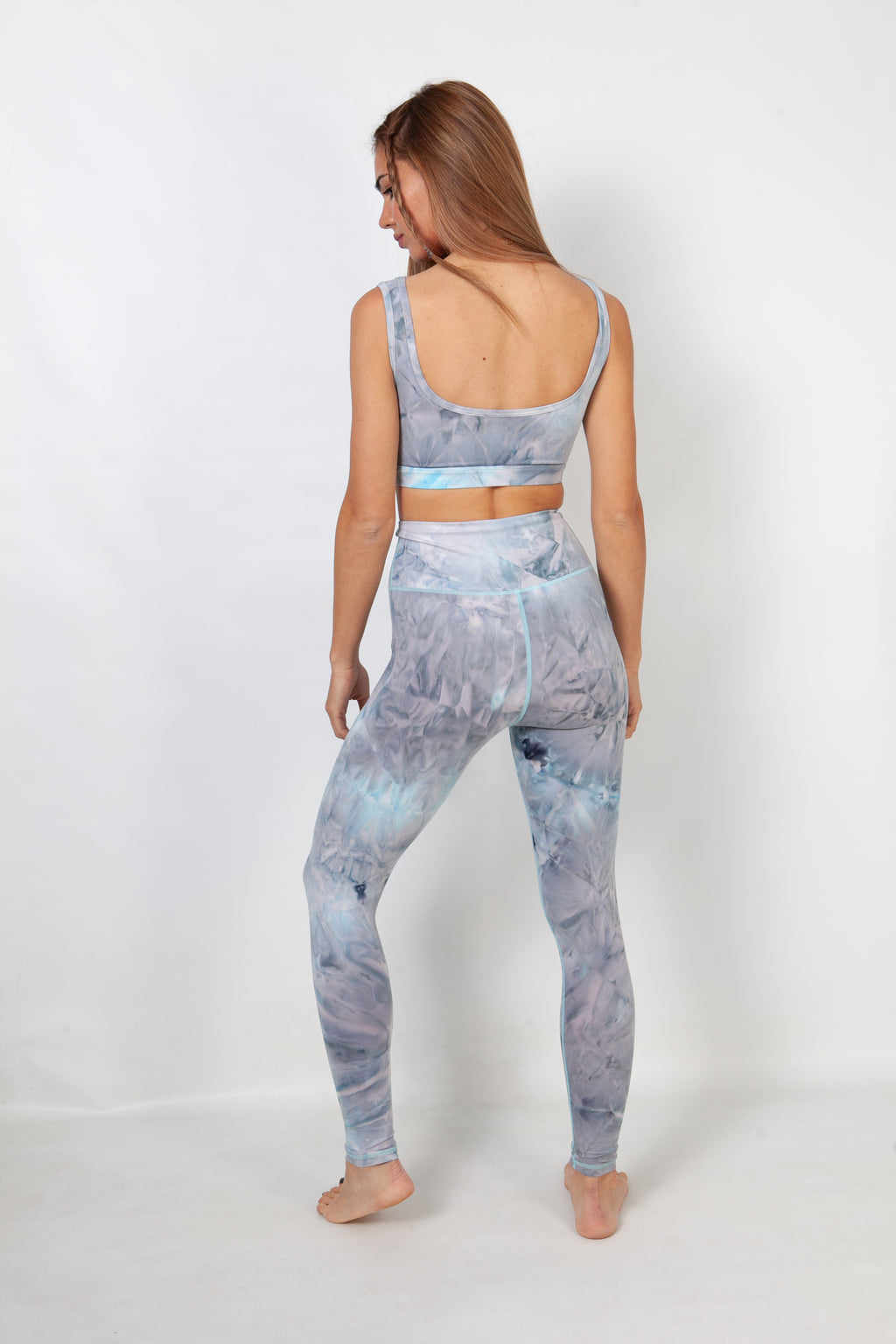 Leggings tie-dye - nube azul