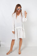 White Ruffled Chemise Dress