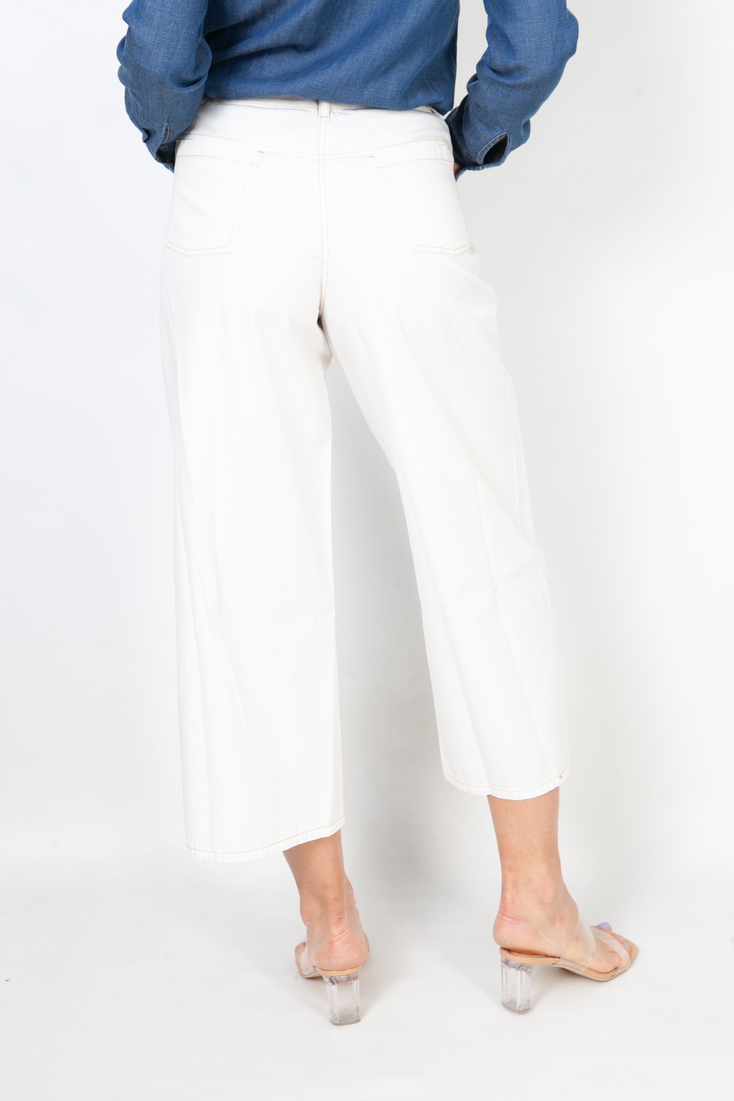 straight-leg medium wash jeans