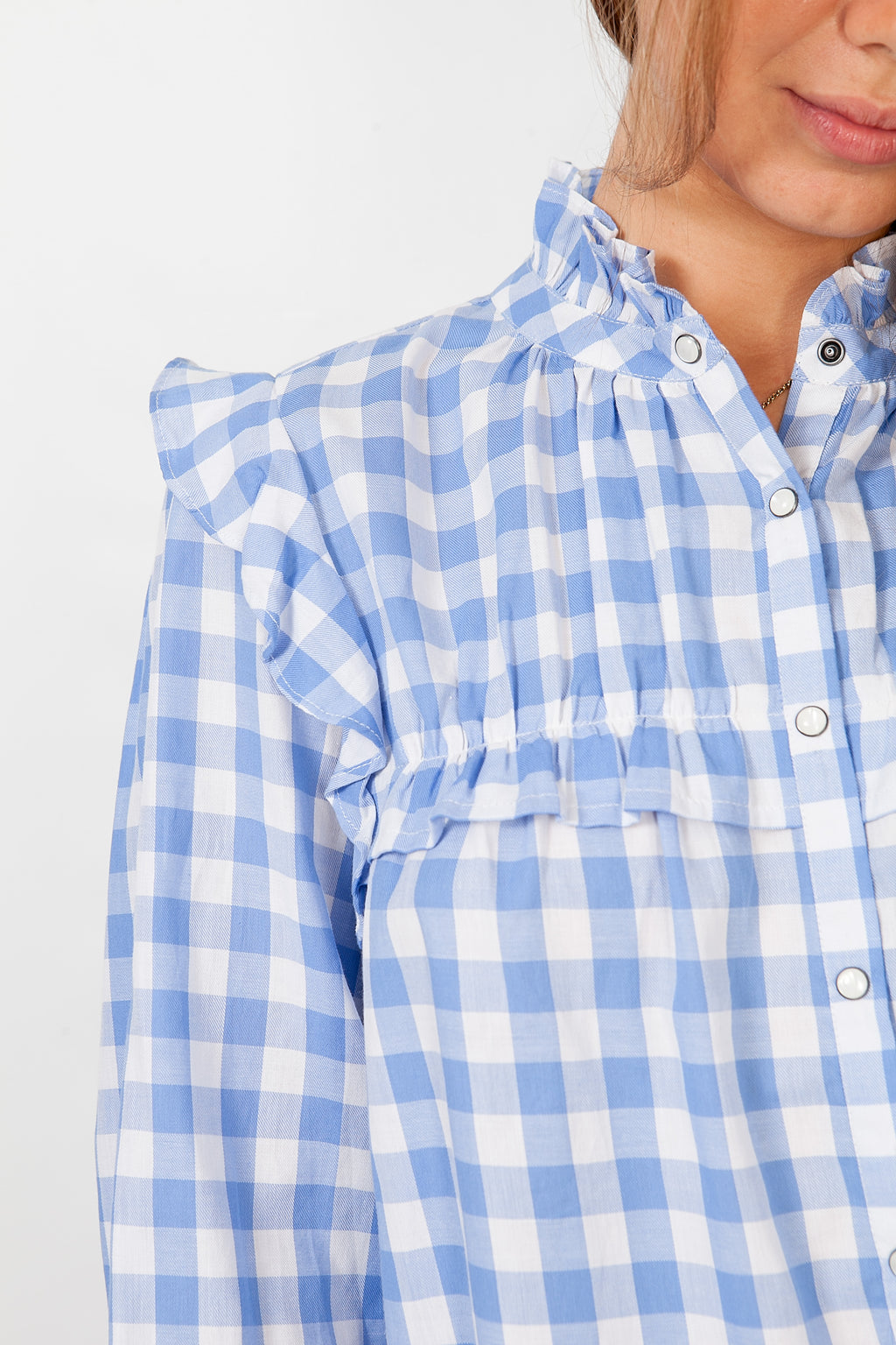 Blue and white checkered shirt