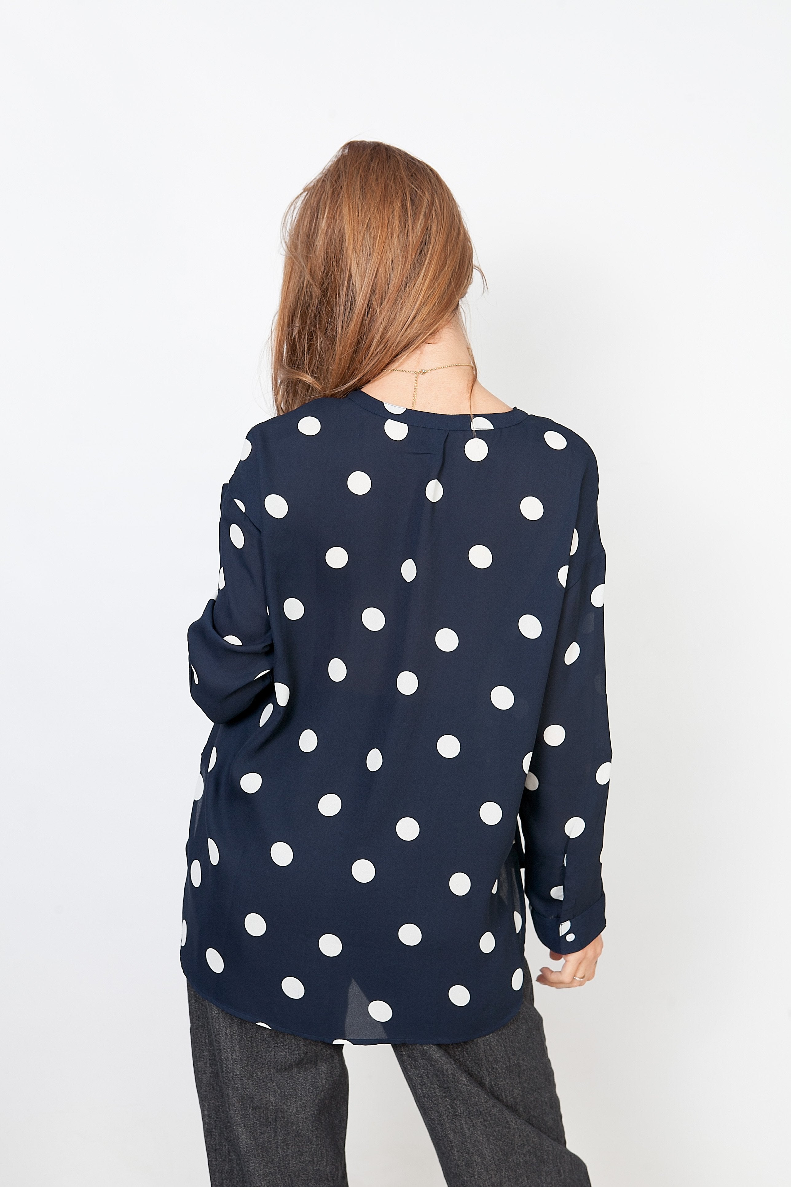 Blusa Cuello En V-Azul
