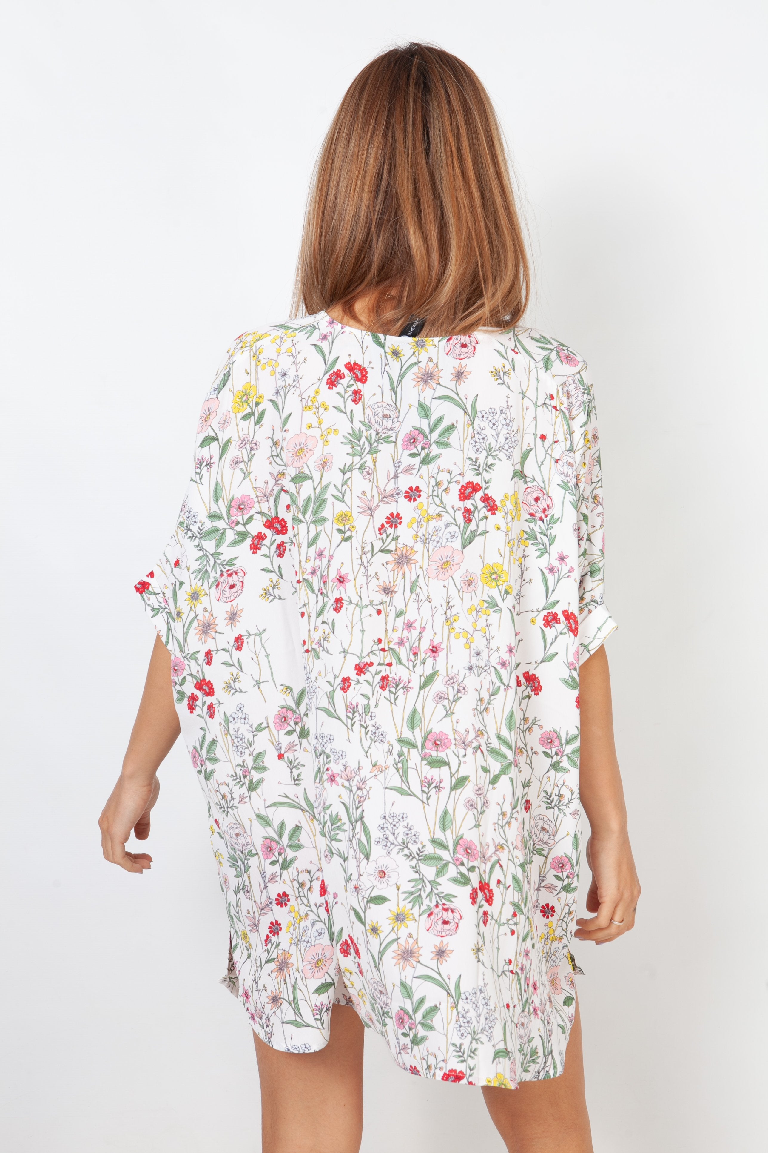 Vestido de playa de rayas - blanco