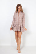 Vestido de camisa dobladillo - beige