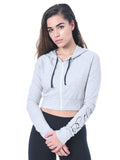 Red Cheri Airy Crop Sudaderas con capucha Gris