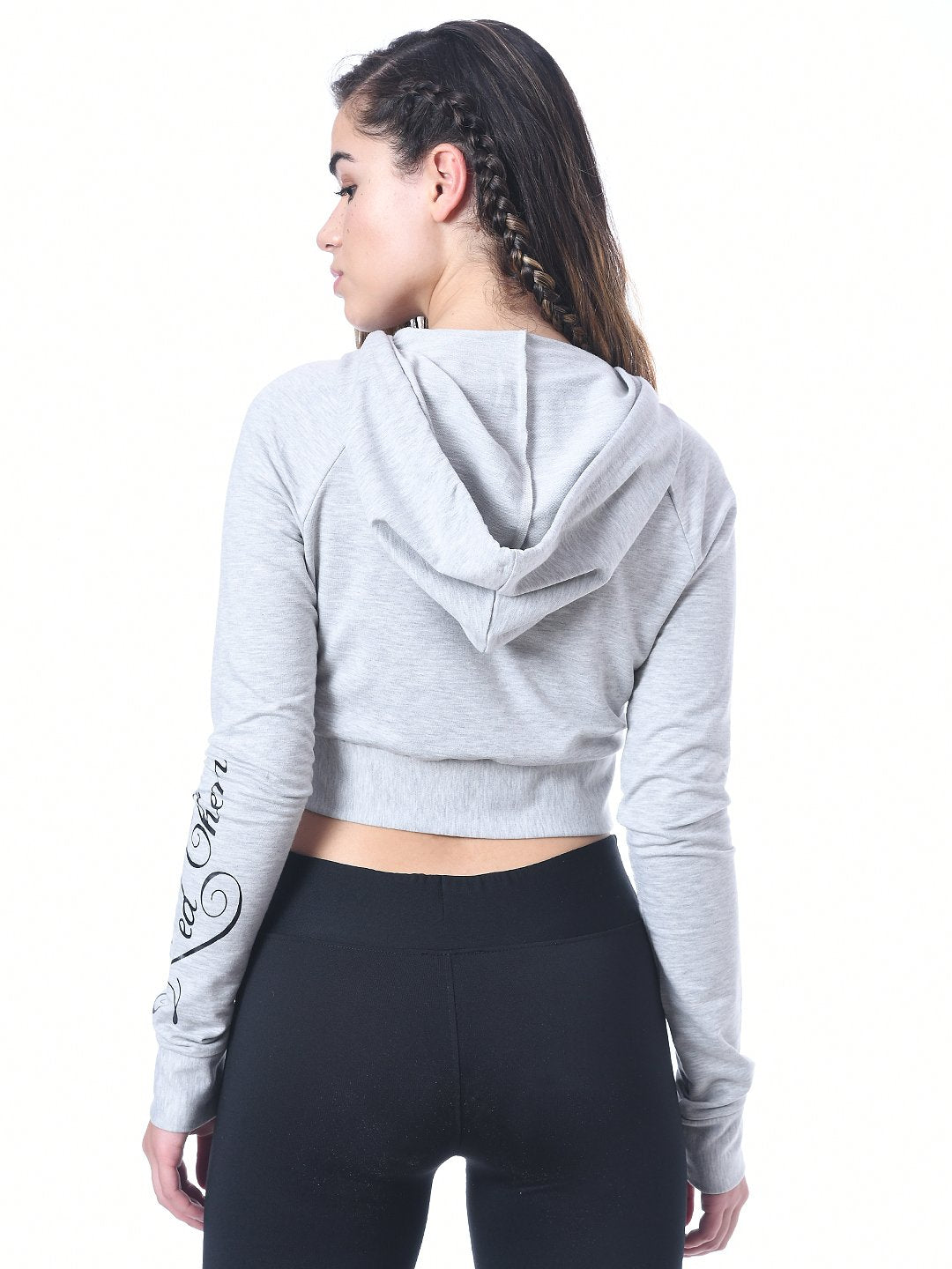 Red Cheri Airy Crop Sudaderas con capucha Gris