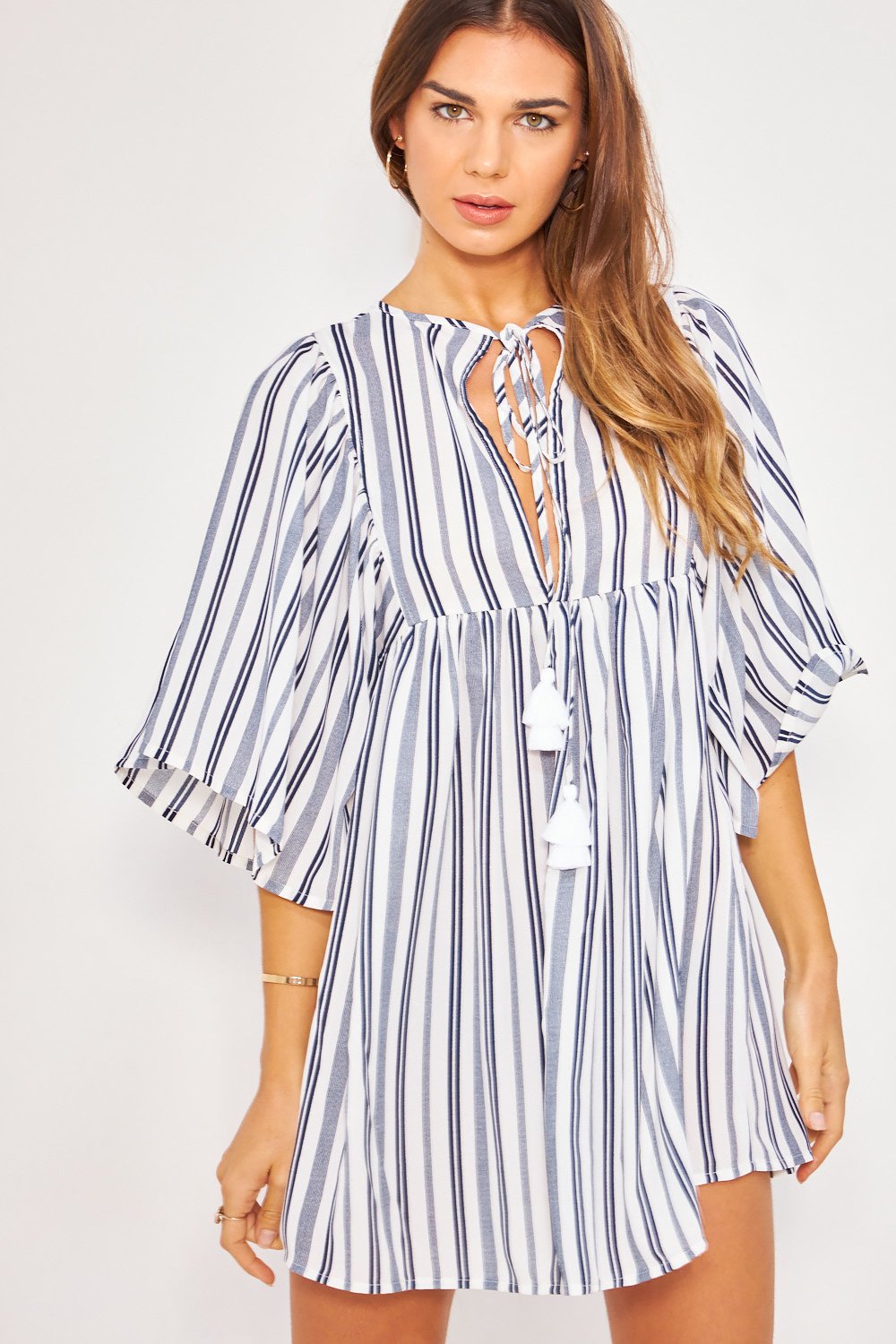 Mini vestido de juego - azul y blanco