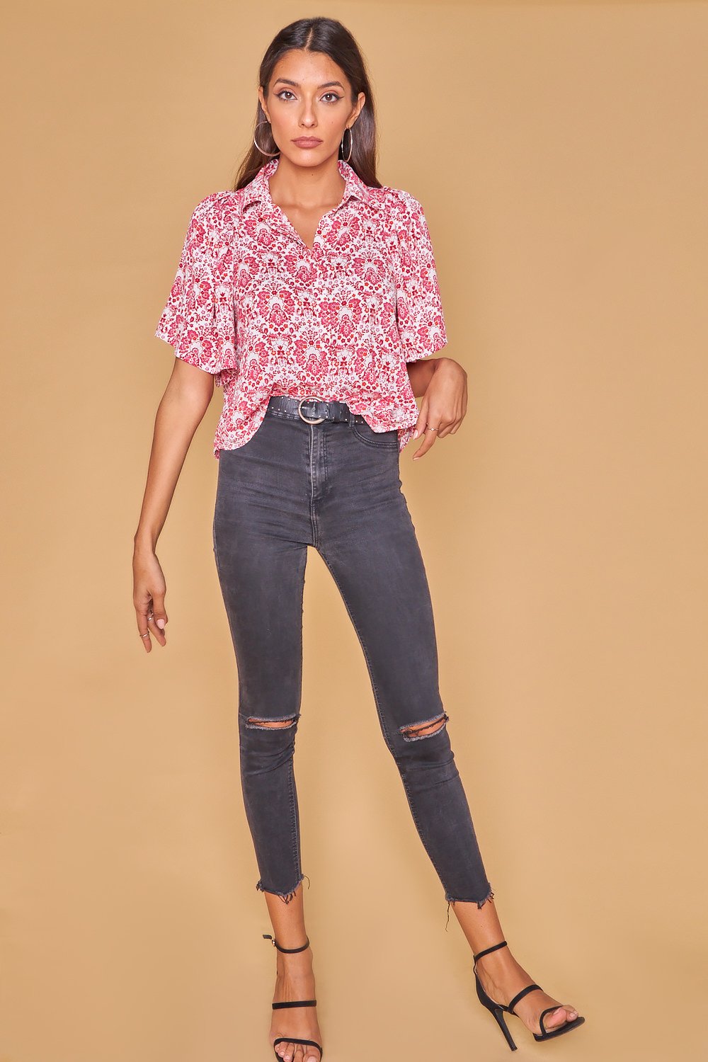 Crop Top Estampado-Rosa