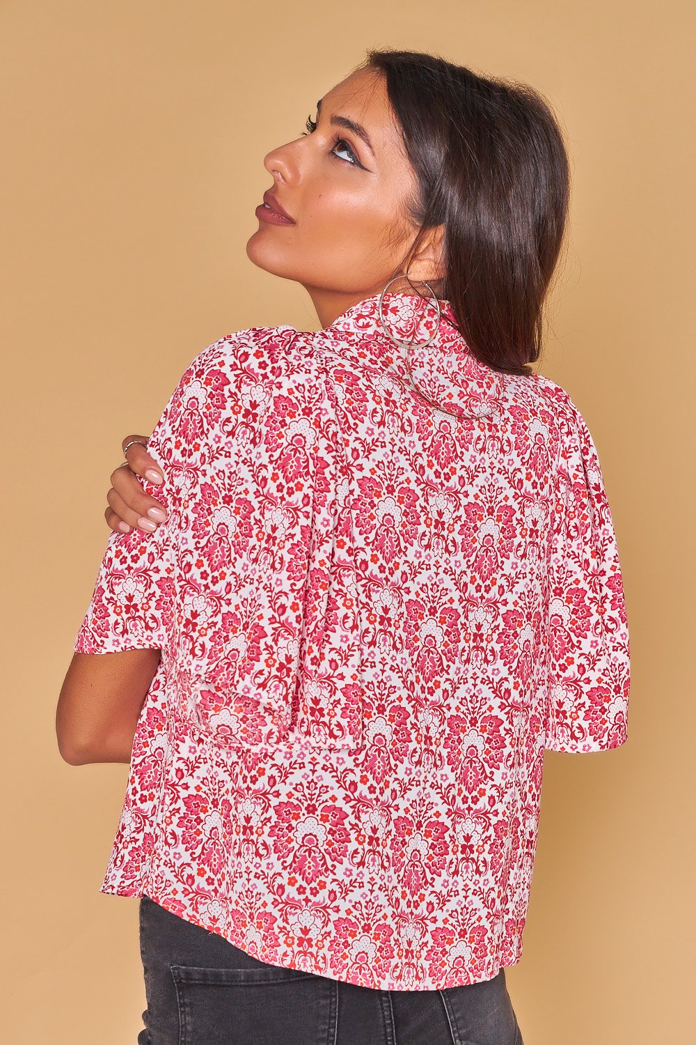 Crop Top Estampado-Rosa