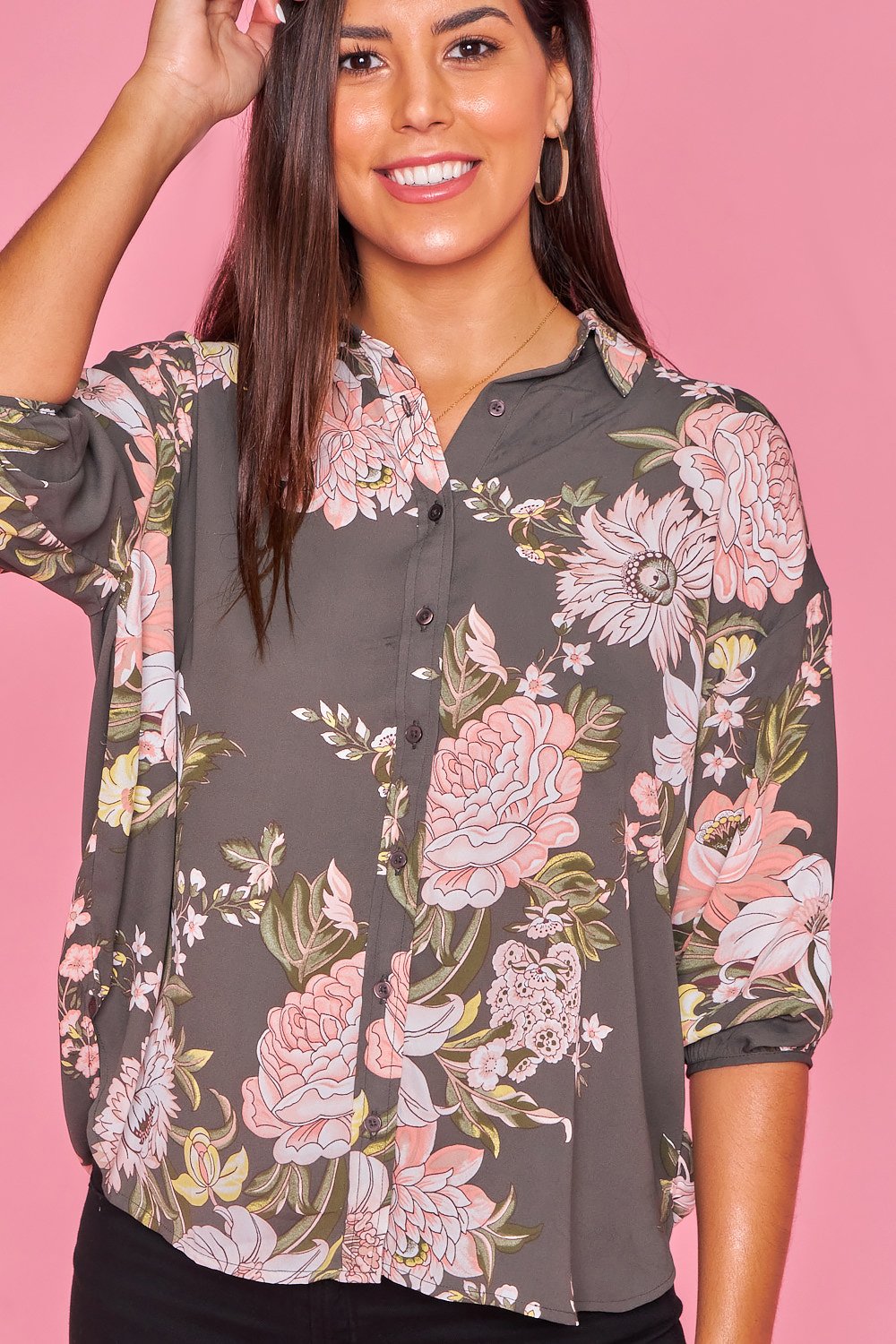 Camisa estampada casual - Verde bosque