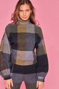 Blouse, thick fabric, wide checks