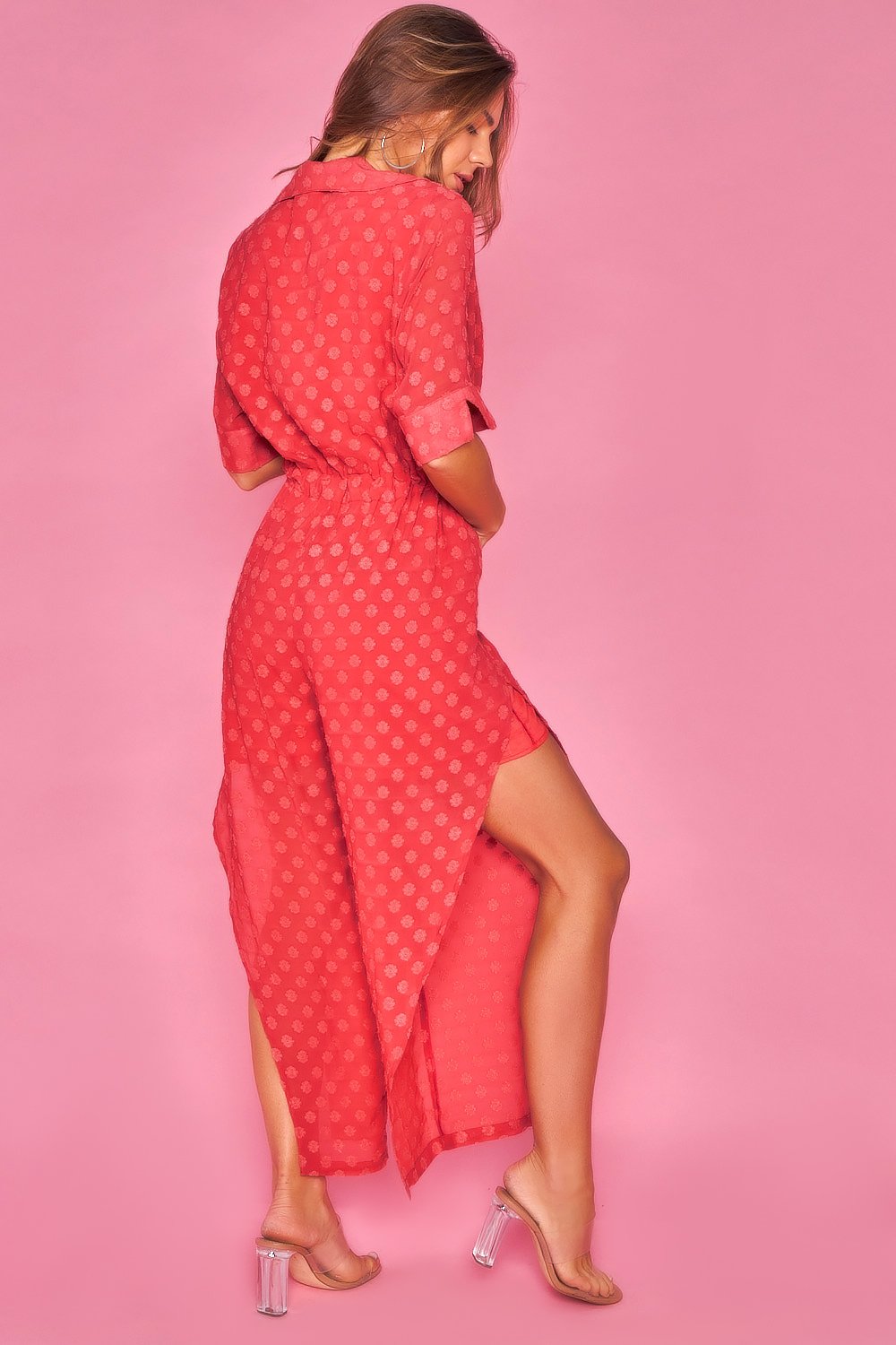 Open Leg Jumpsuit - Orange