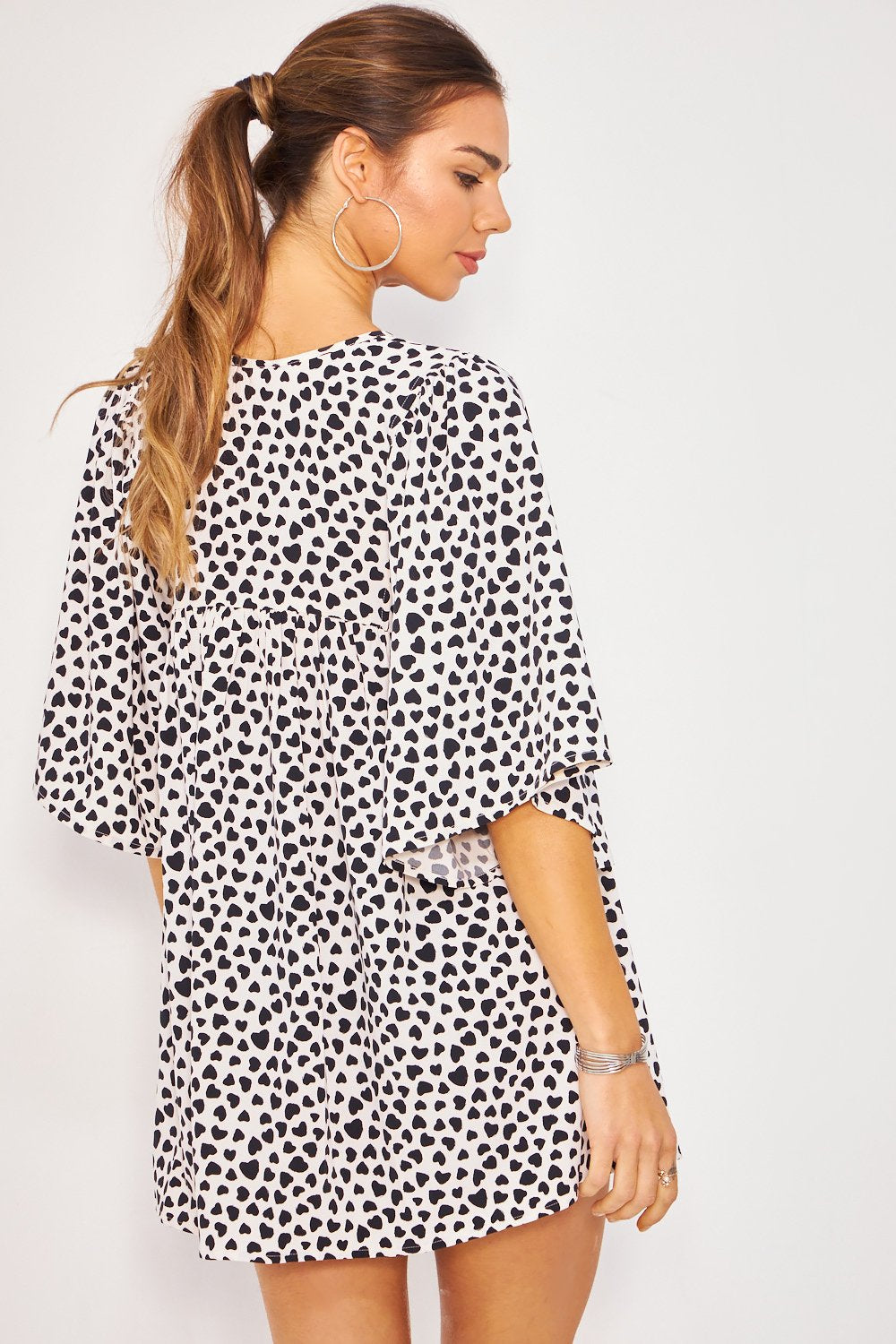 Mini vestido de juego - Blanco y negro