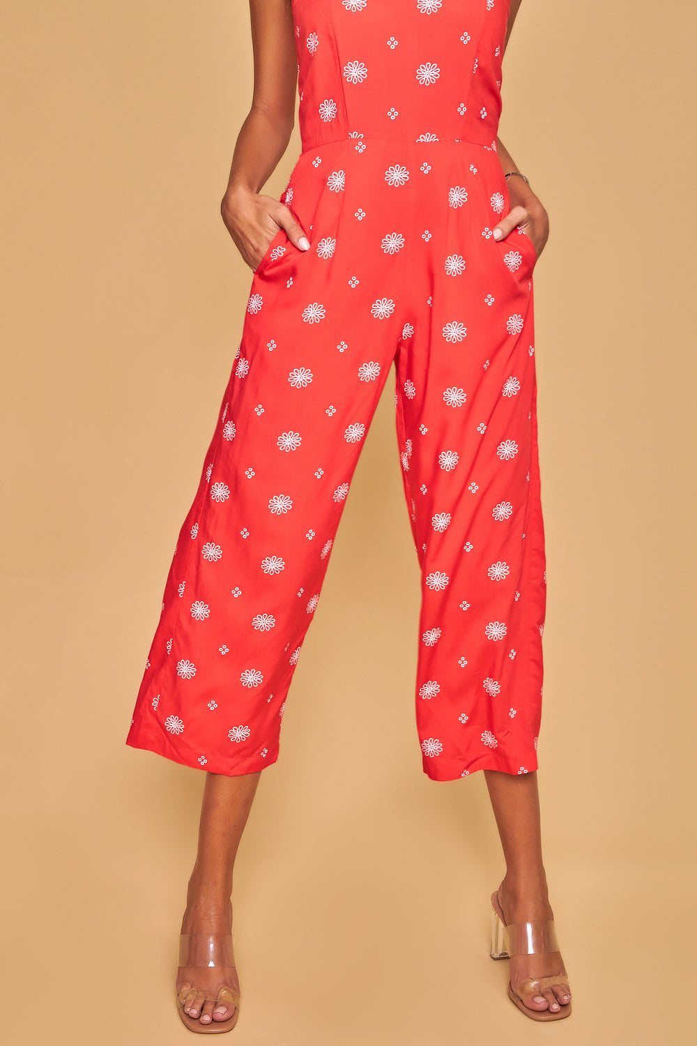 Mono coral con estampado