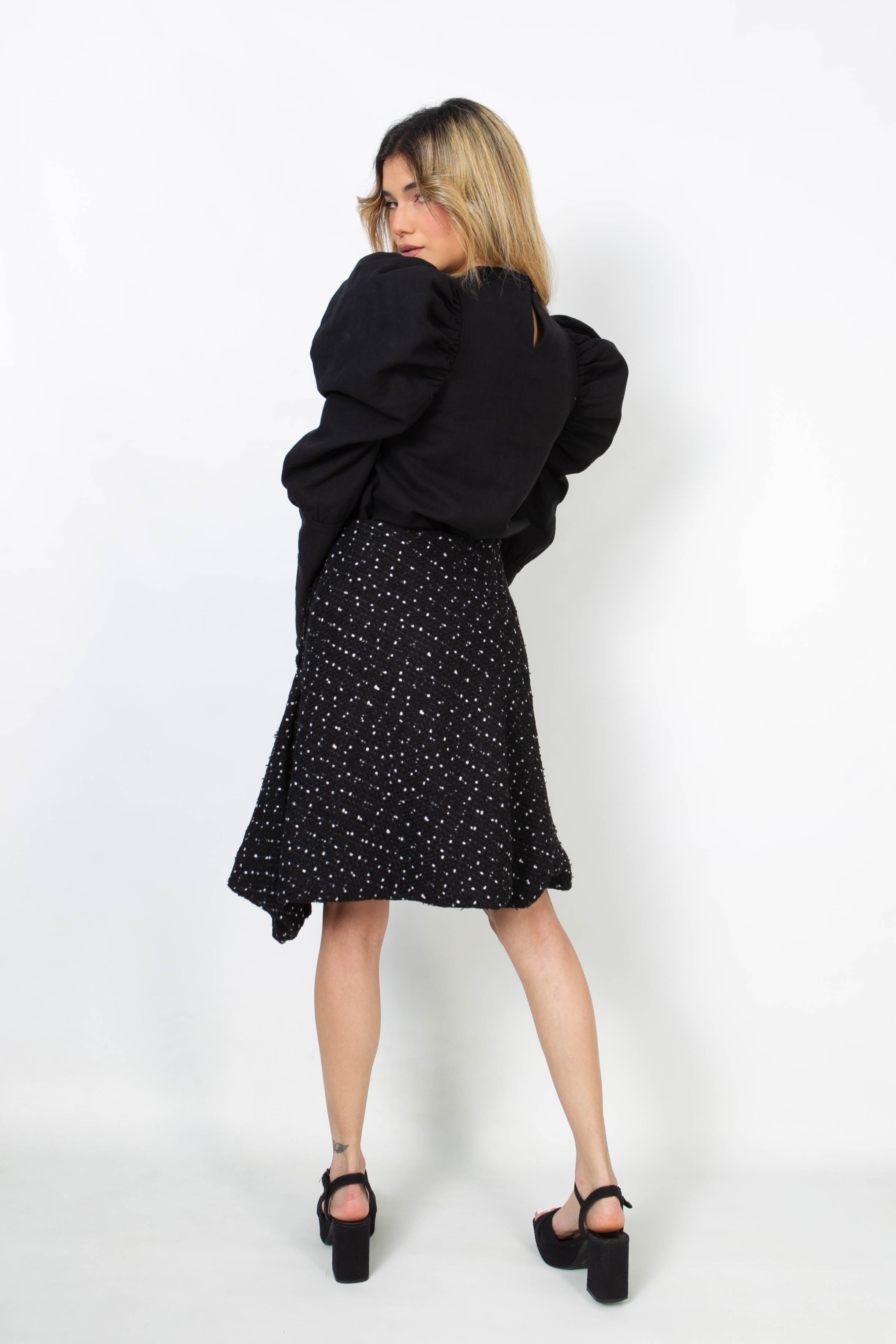Black voluminous sleeve shirt