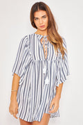 Mini vestido de juego - azul y blanco