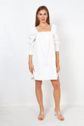 Vestido manga voluminosa - blanco