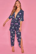 Open Leg Jumpsuit - Blue