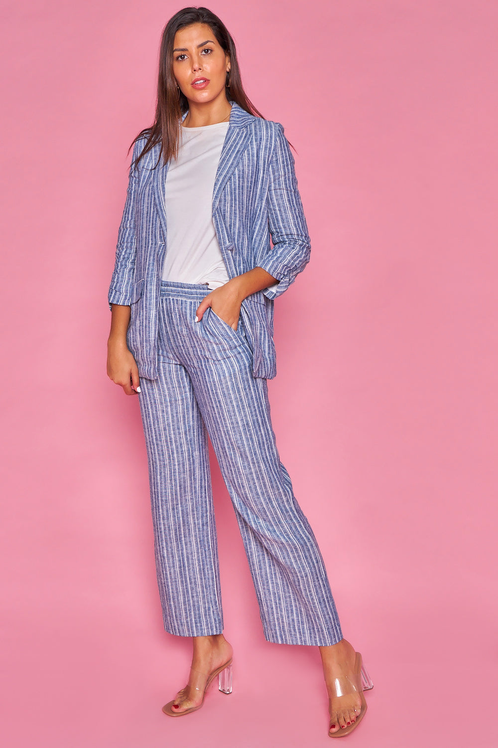 Jayden Pants - Blue & White