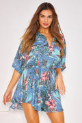 Vestido estilo Hamaica estampado azul