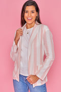 Blazer de rayas rosas y blancas