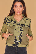 Chaqueta color blanck verde militar