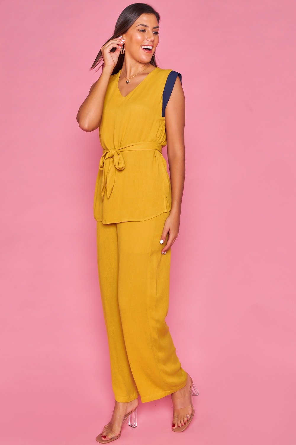 Pantalon Palazzo Amarillo-Amarillo